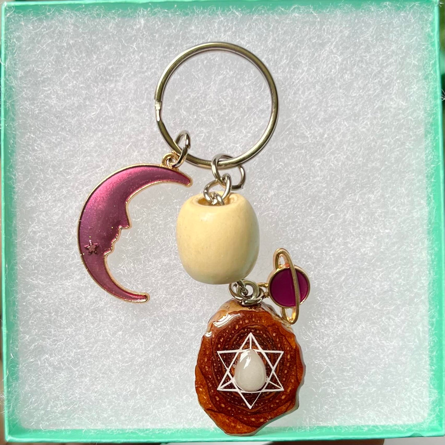Quartz Pinecone Pendant Keychain