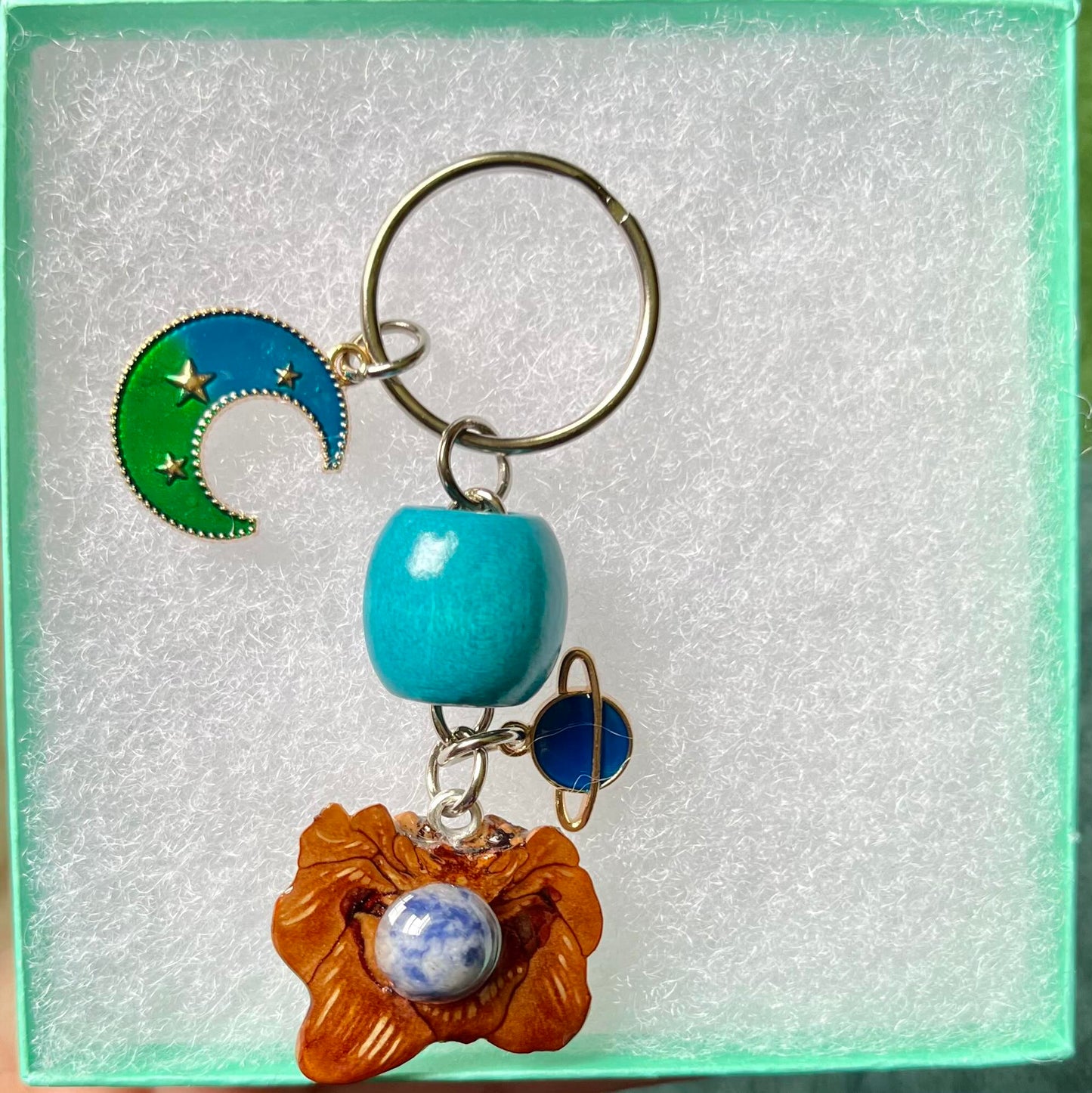 Sodalite Pinecone Pendant Keychain