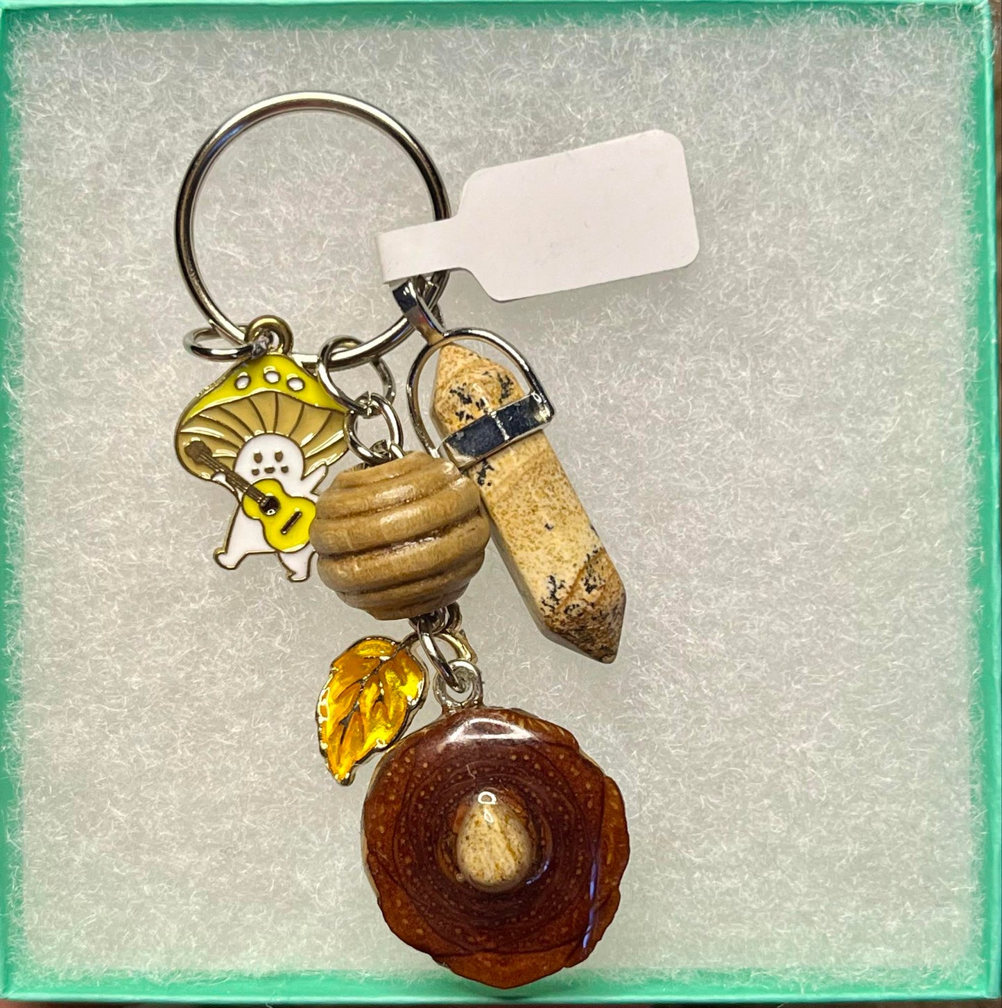 Picture Jasper Pinecone Pendant Keychain