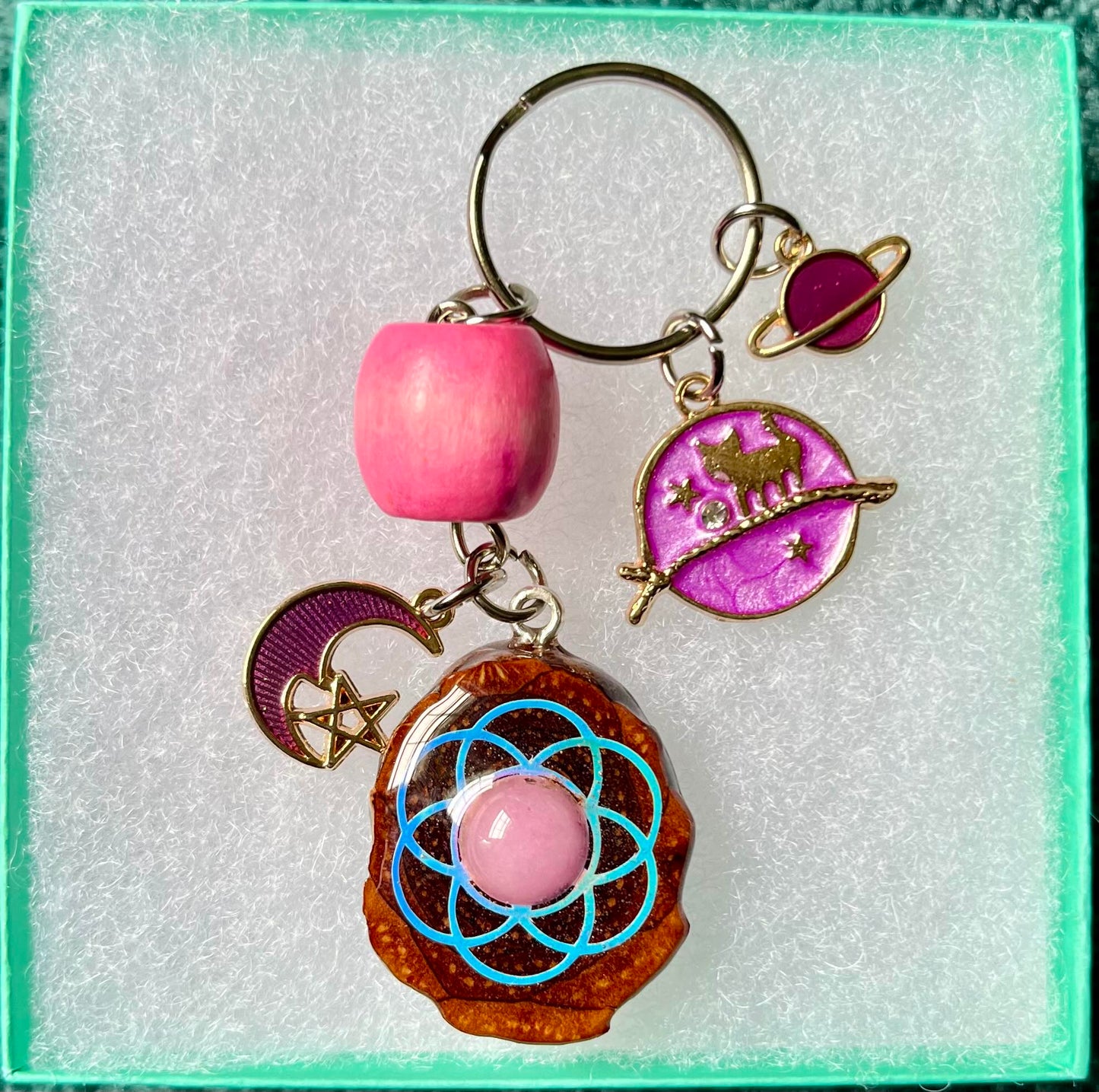 Jadeite Pinecone Pendant Keychain