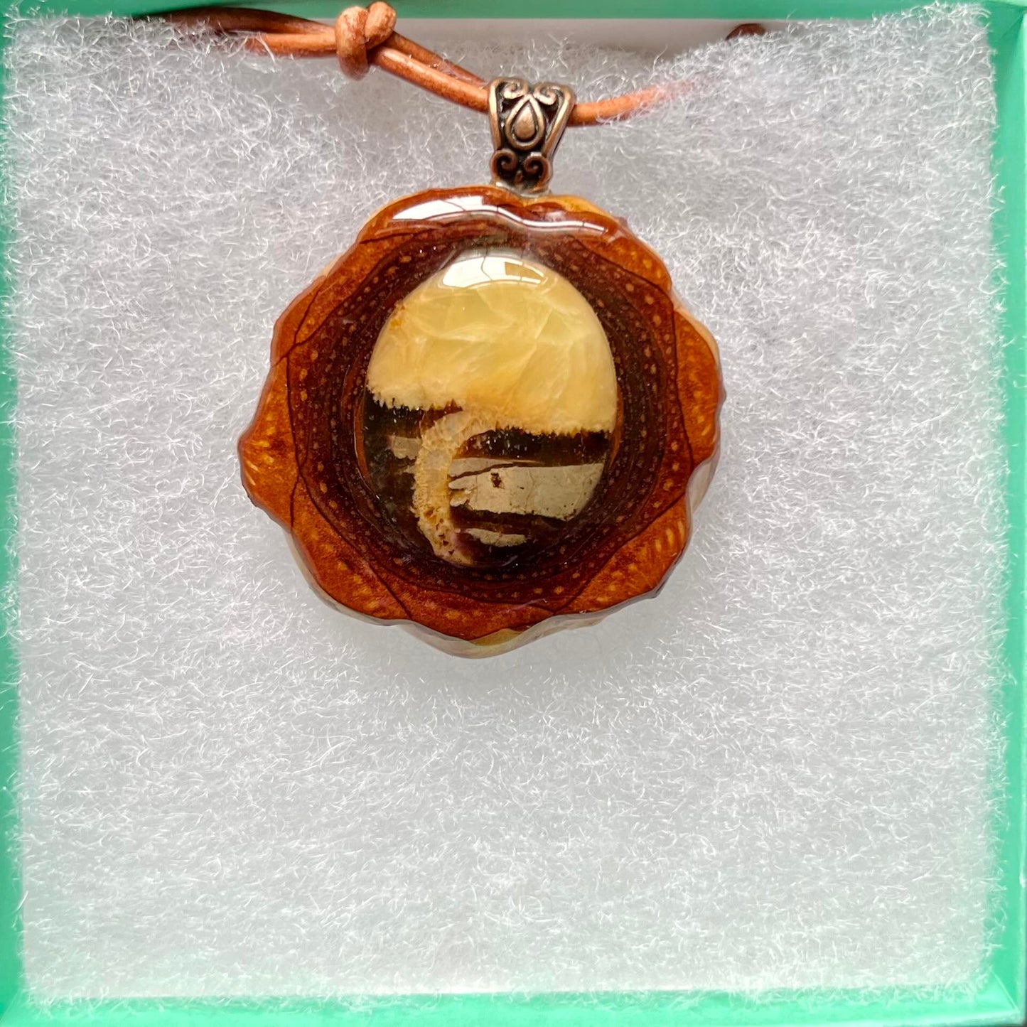 Yellow Septarian Pinecone Pendant