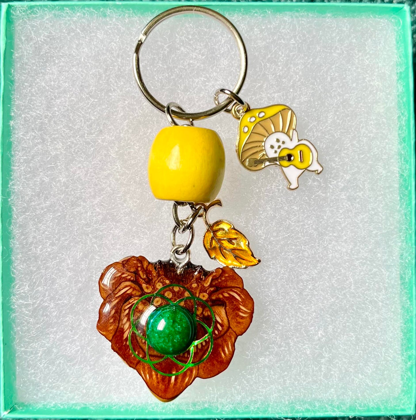 Jade Pinecone Pendant Keychain