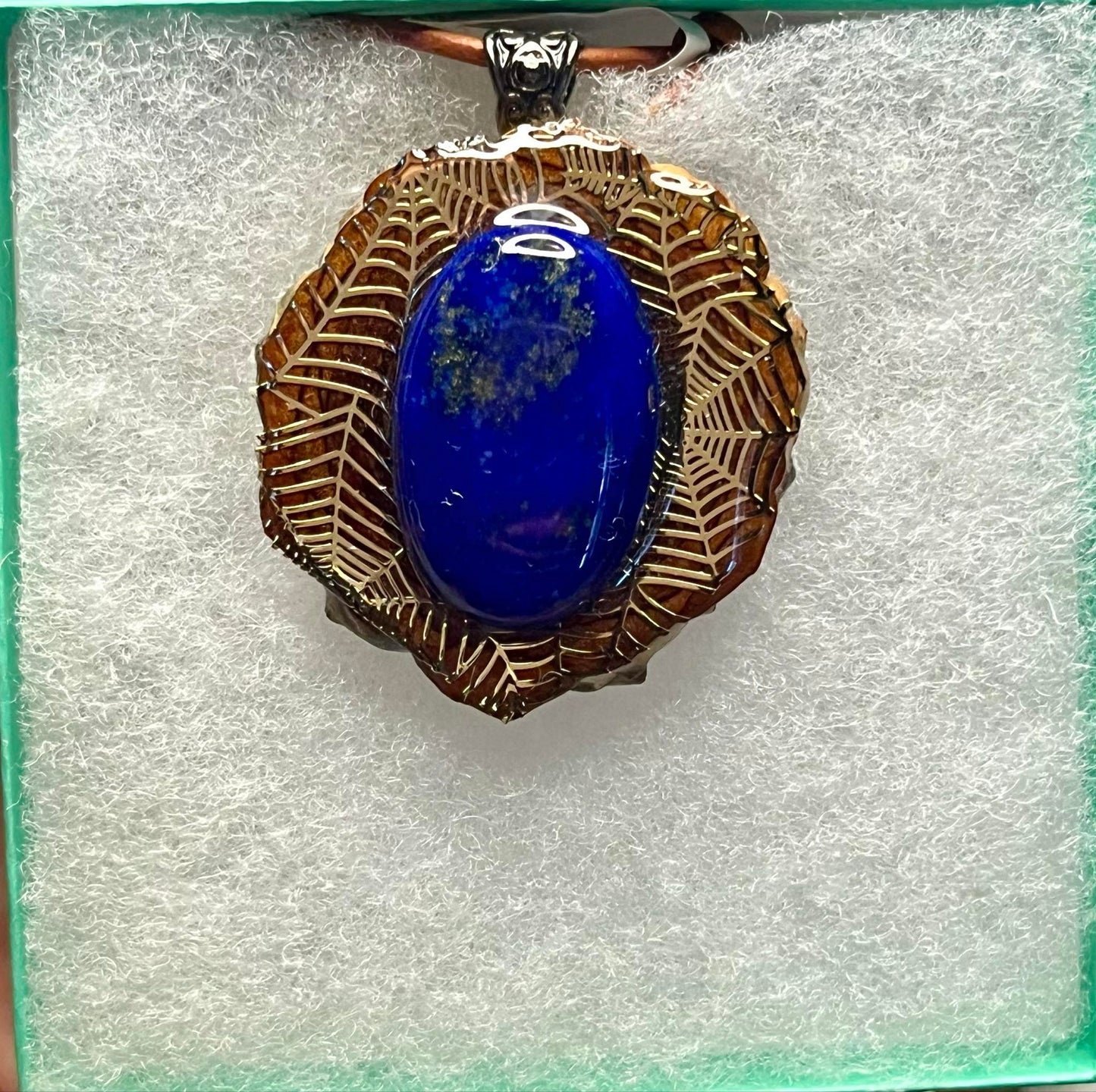 Webbed Lazuli Pinecone Pendant