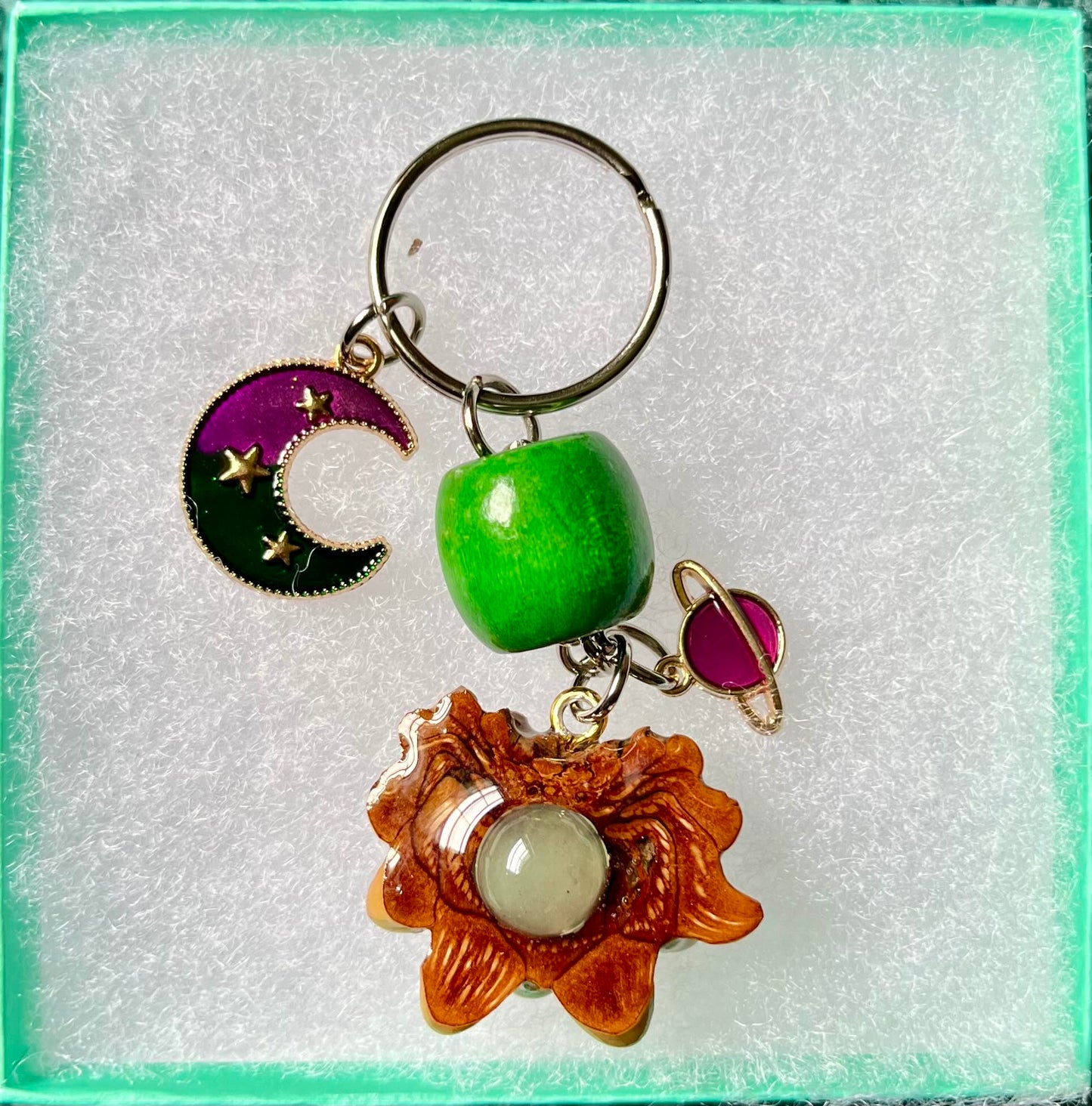 Green Aventurine Pinecone Pendant Keychain